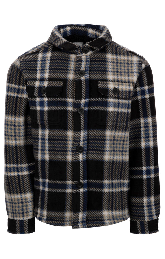 Checkley Men's Check Microfleece Shirt with Sherpa Lining