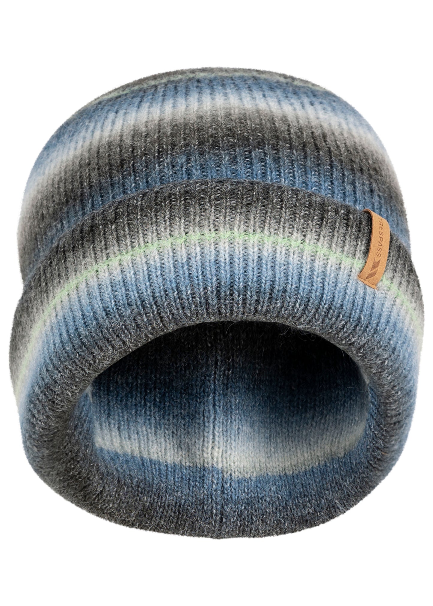 Chevron Adults Knitted Beanie Hat in Blue