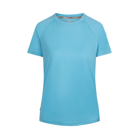 Claudette Womens Active T-Shirt in Blue Skies
