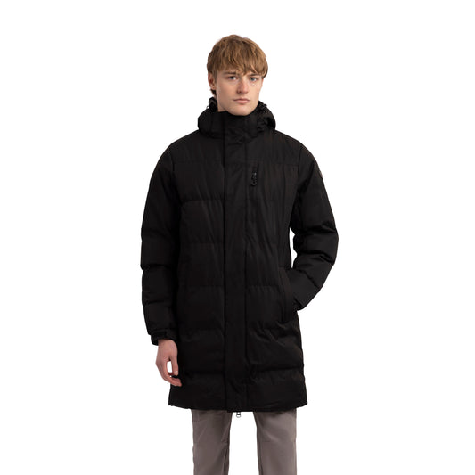 Clipster Mens Longer Padded Casual Jacket in Black