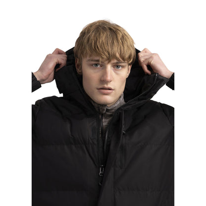 Clipster Mens Longer Padded Casual Jacket in Black