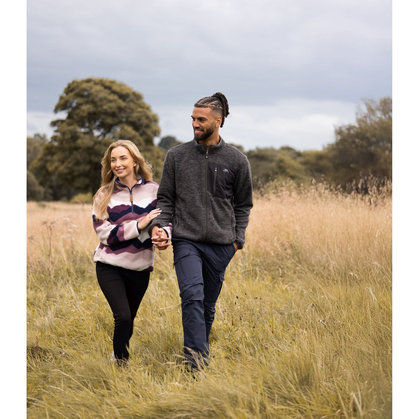 Ovie Womens 1/2 Zip Sherpa Fleece Top in Mountain Print