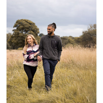 Ovie Womens 1/2 Zip Sherpa Fleece Top in Mountain Print