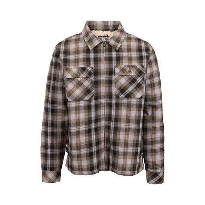 Danehill Men's Check Shirt with Sherpa Lining in Dark Vine