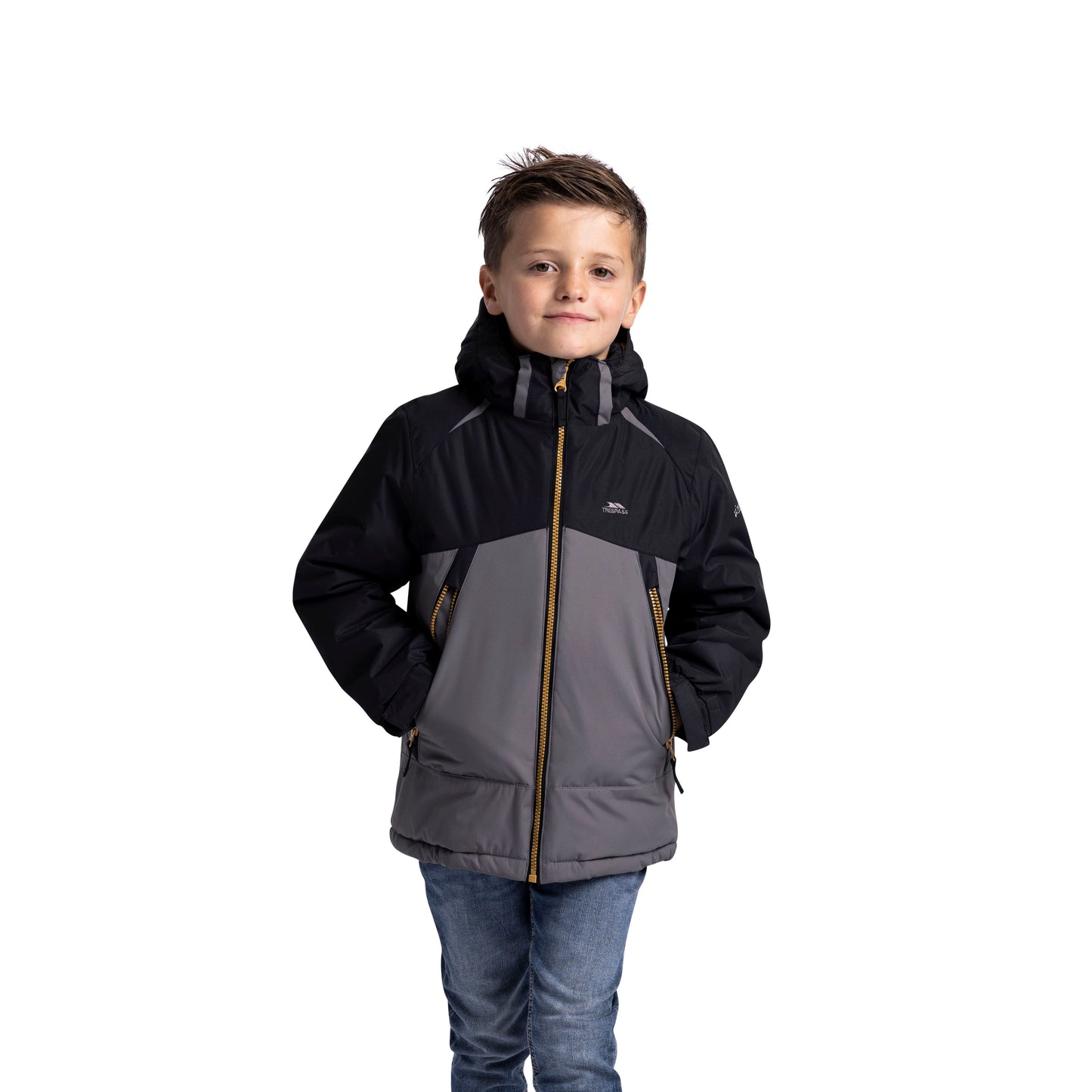 Discover Boys Padded Waterproof Jacket in Storm Grey