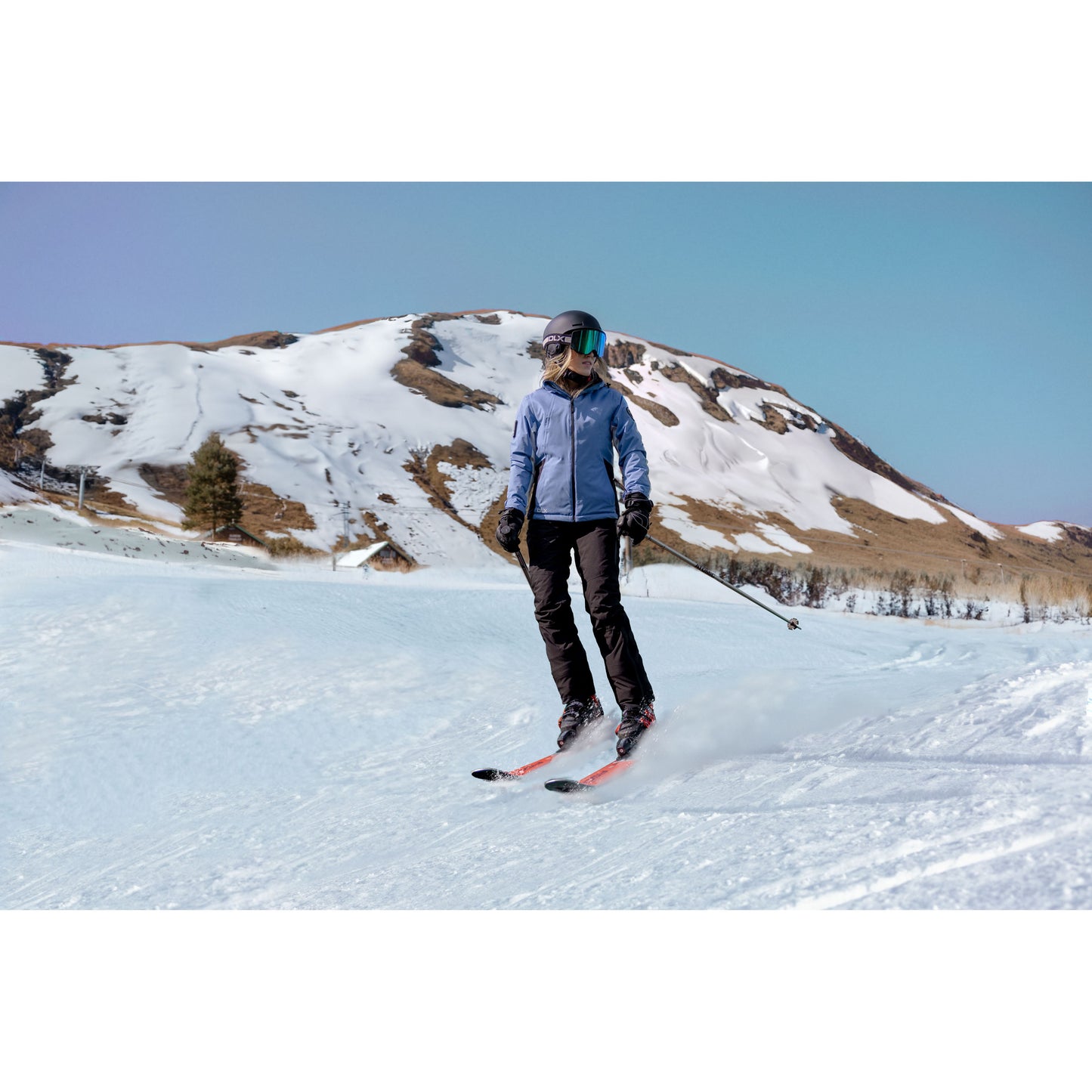 Dolores DLX Women's Slim Fit Padded Ski Jacket in Baja Blue