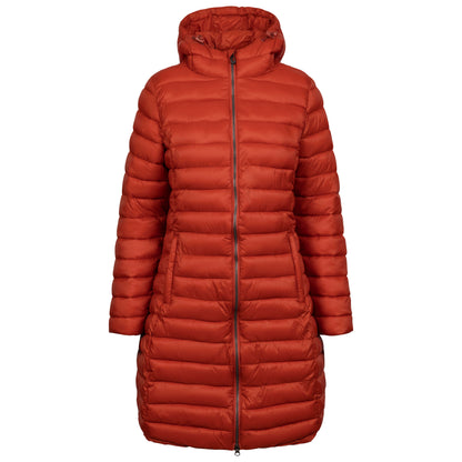 Dorothea Women's Longer Length Padded Casual Jacket in Burnt Sienna