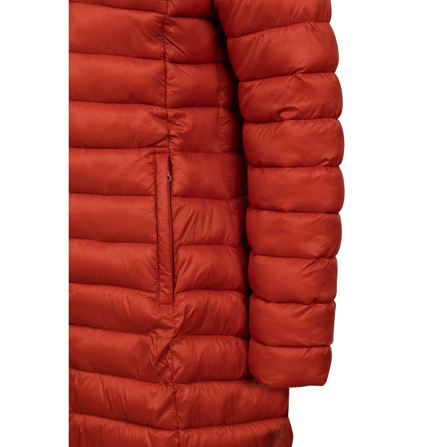 Dorothea Women's Longer Length Padded Casual Jacket in Burnt Sienna