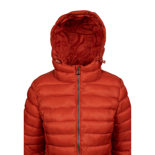 Dorothea Women's Longer Length Padded Casual Jacket in Burnt Sienna