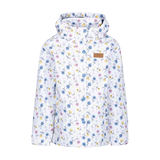 Drippy Girls' Unpadded Waterproof Rain Jacket in Floral Print