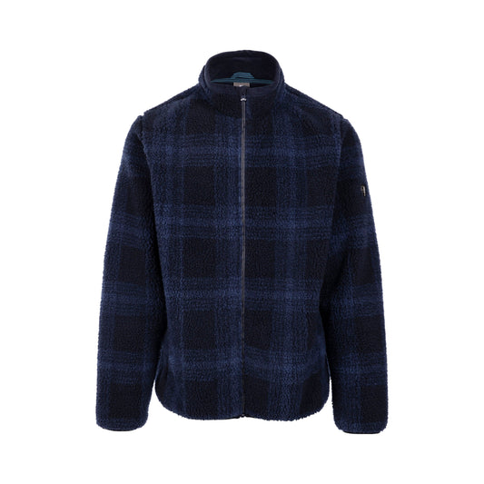 Epperstone Men's Full Zip Fleece in Navy Check