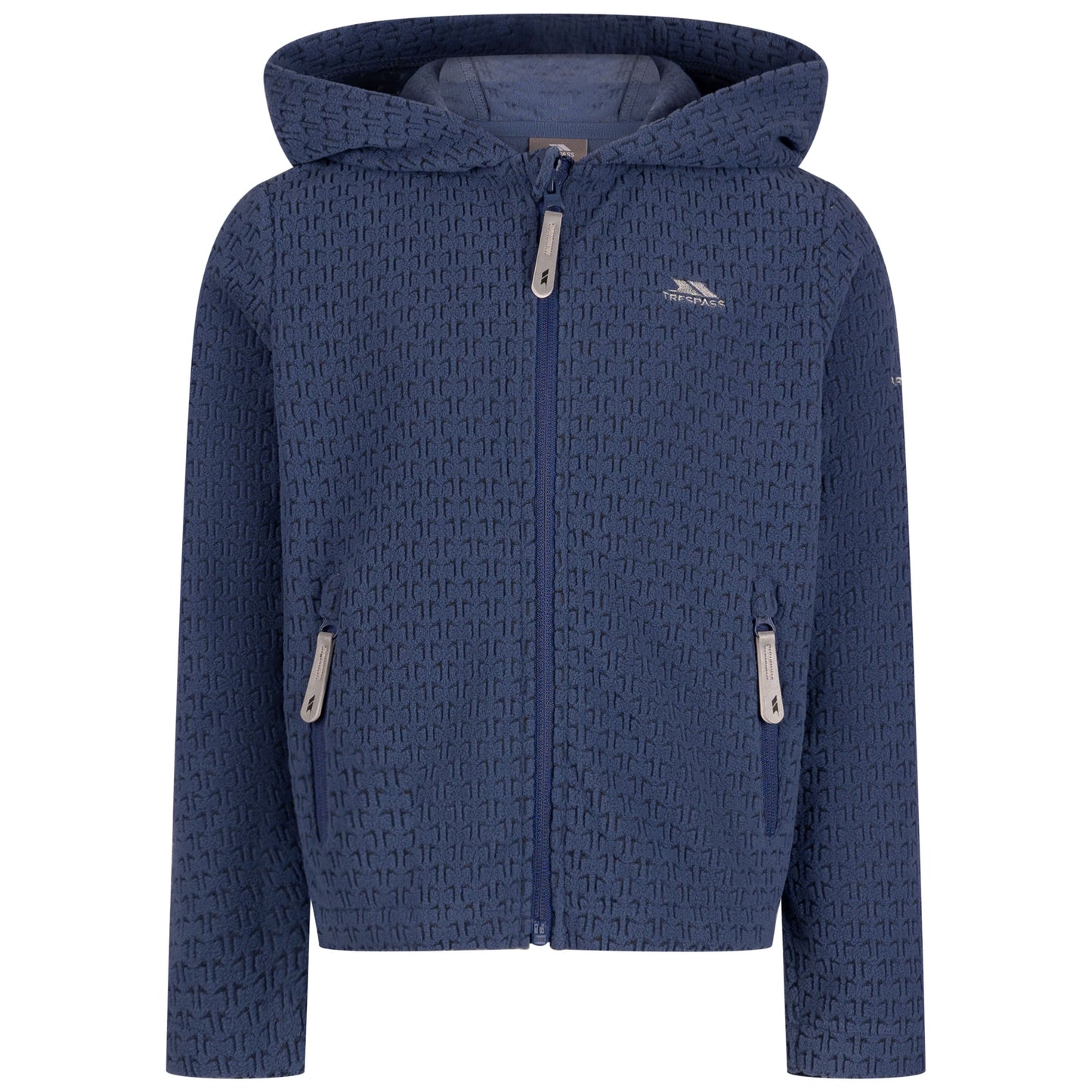 Everild Unisex Kids Full Zip Hooded Fleece in Bluetone