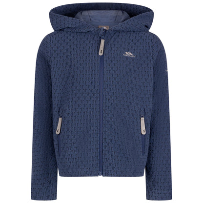 Everild Unisex Kids Full Zip Hooded Fleece in Bluetone
