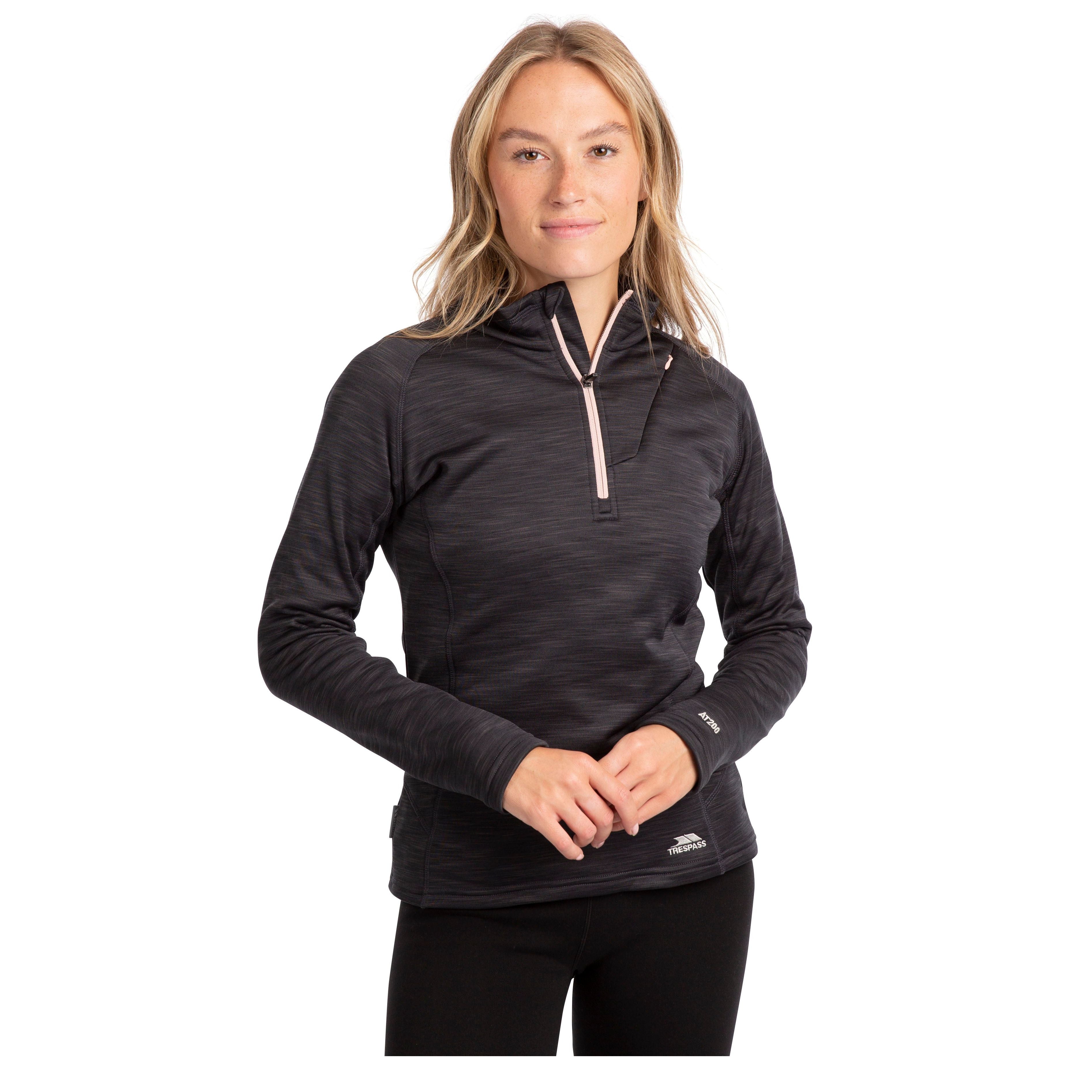 Fairford Women s Half Zip Fleece Top in Black Marl Trespass Ireland