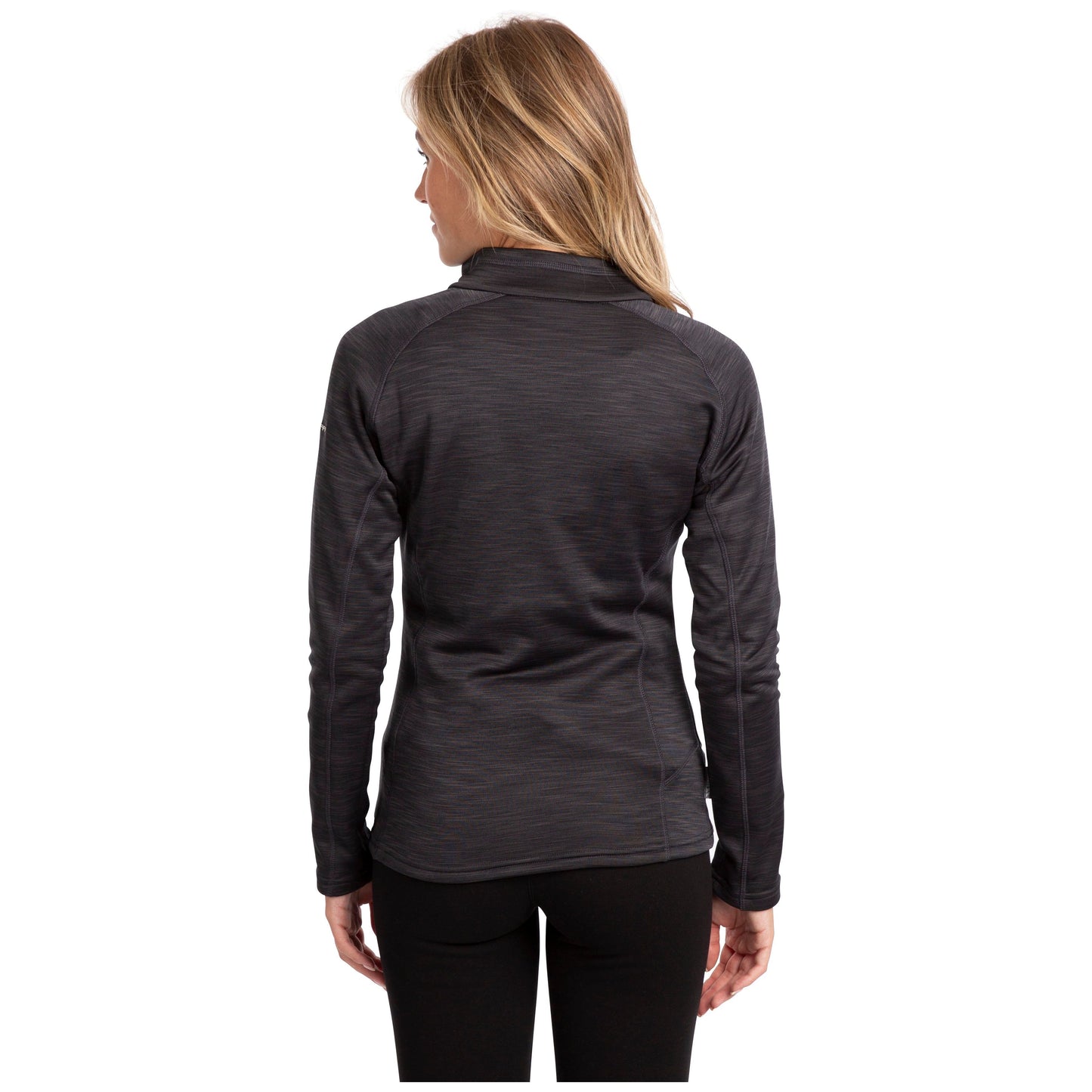 Fairford Women's Half Zip Fleece Top in Black Marl