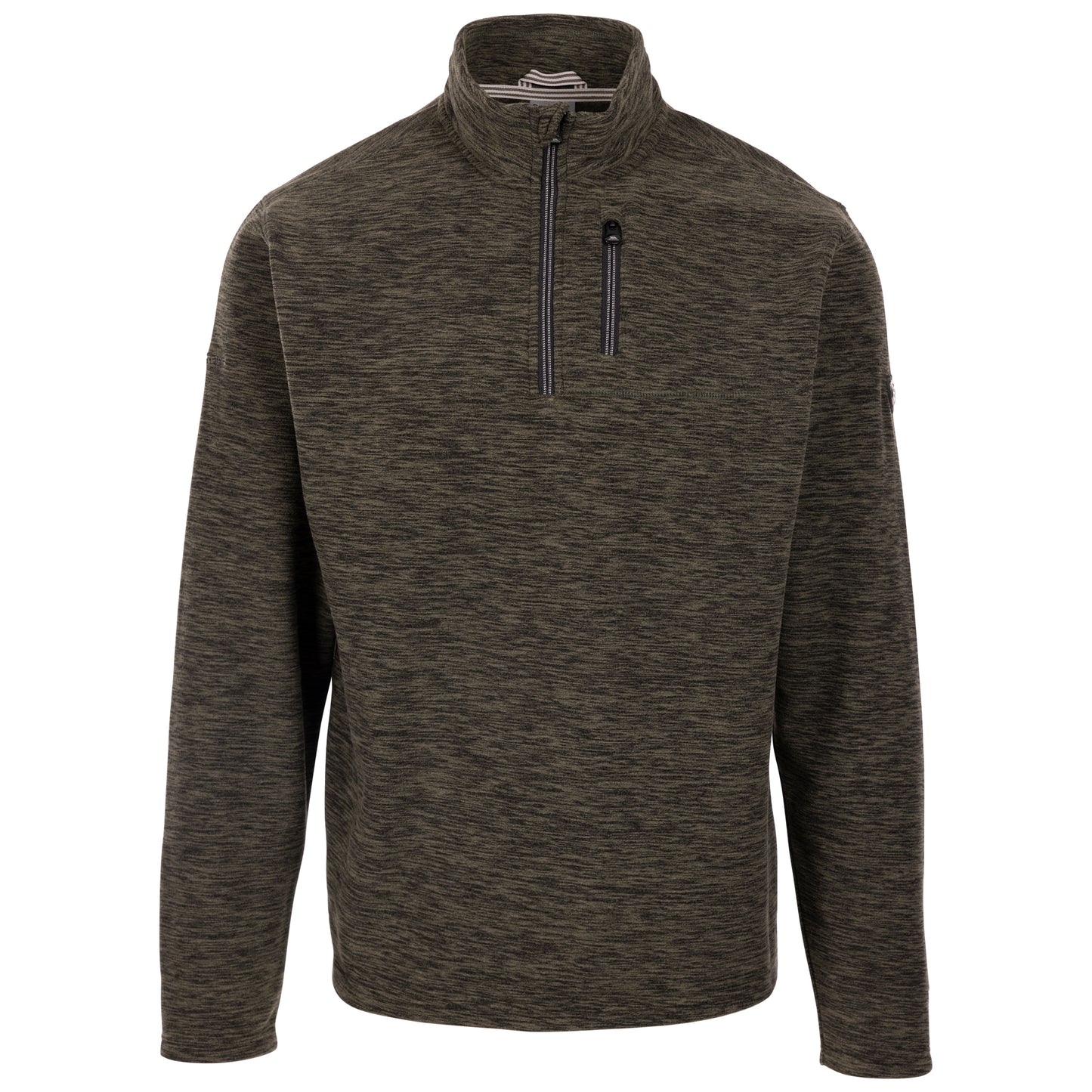 Farnworth Men's Heavier Half Zip Fleece Top in Dark Vine Marl