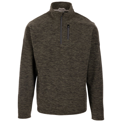 Farnworth Men's Heavier Half Zip Fleece Top in Dark Vine Marl