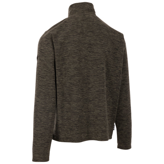 Farnworth Men's Heavier Half Zip Fleece Top in Dark Vine Marl