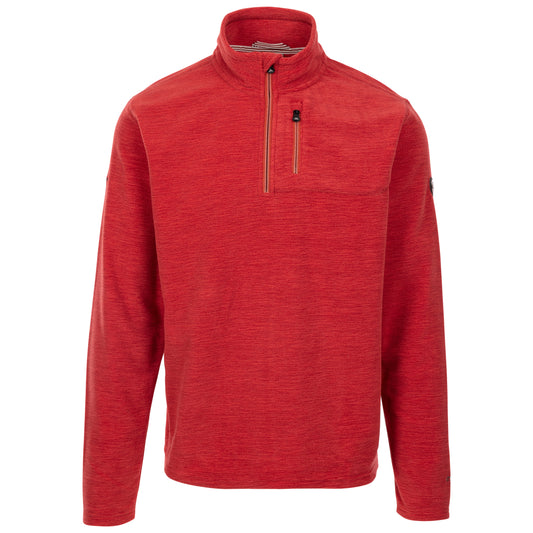 Farnworth Men's Heavier Half Zip Fleece Top in Salsa Marl