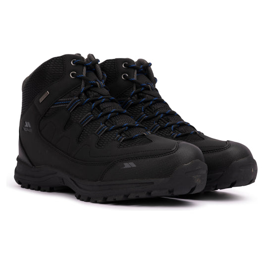 Finley Mens Waterproof Walking Boots in Black Blue