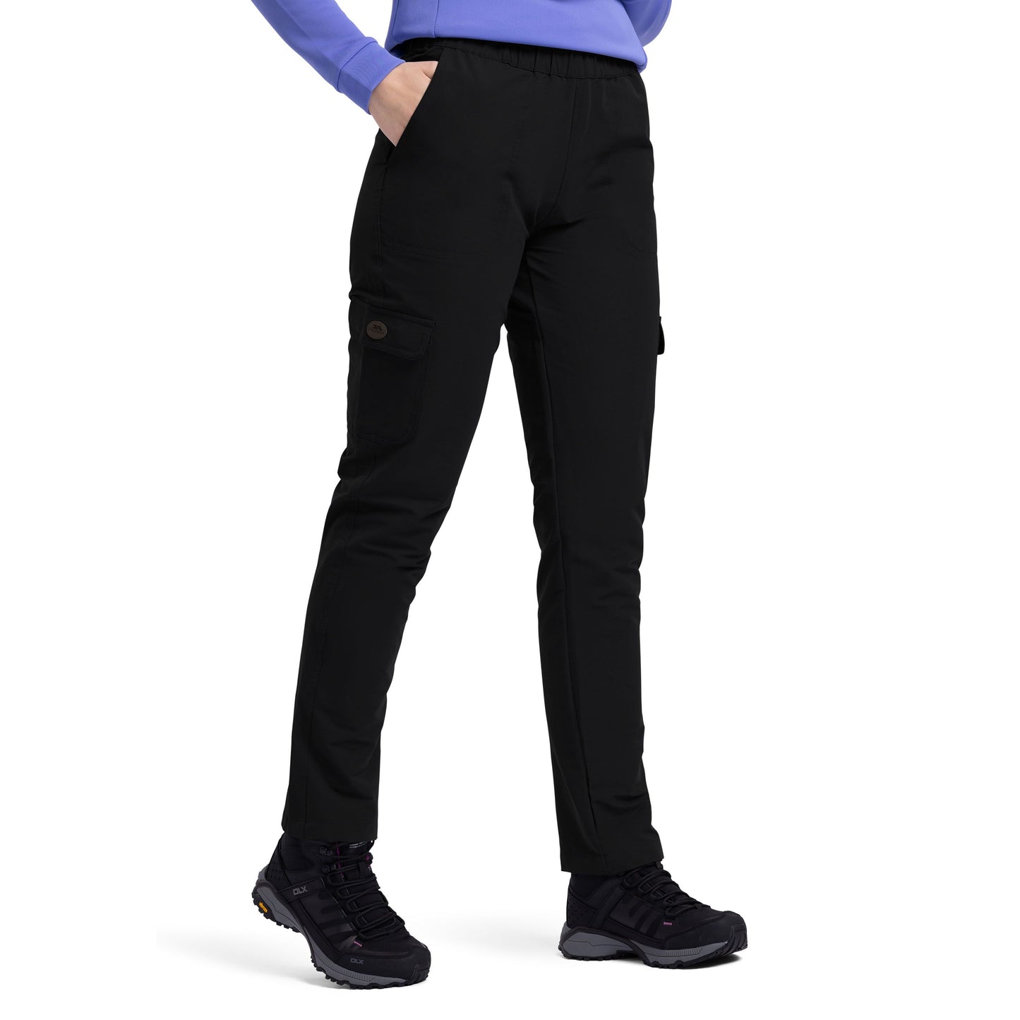 Freda Women's Water Repellant Slim Stretch Walking Trousers in Black