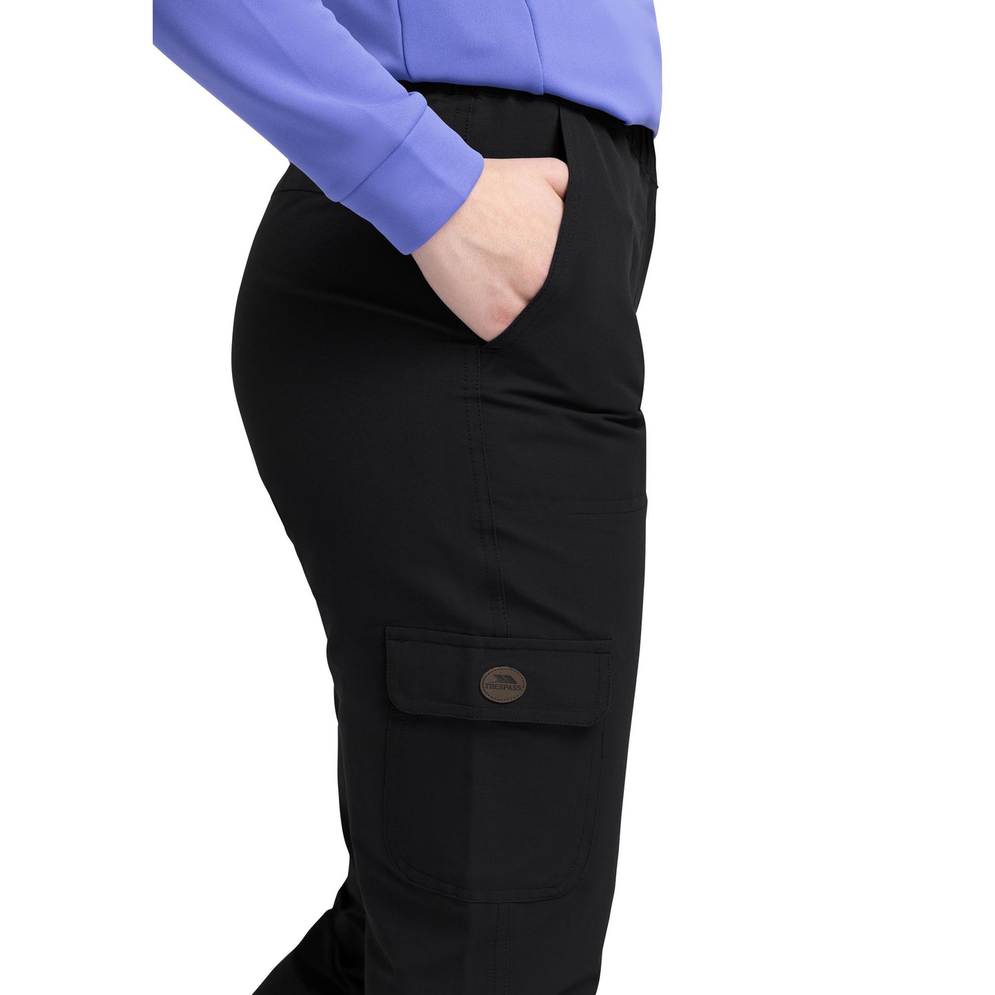 Freda Women's Water Repellant Slim Stretch Walking Trousers in Black