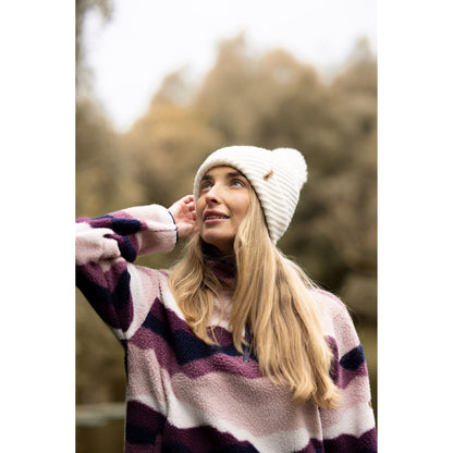 Ovie Womens 1/2 Zip Sherpa Fleece Top in Mountain Print