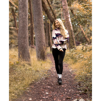 Ovie Womens 1/2 Zip Sherpa Fleece Top in Mountain Print