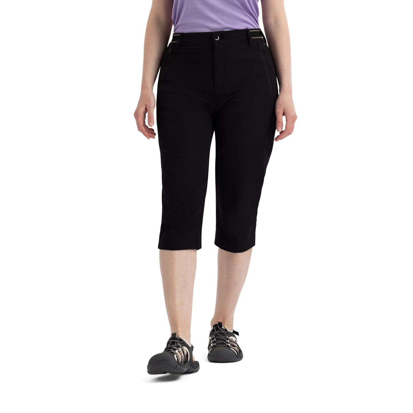 Grateful Womens 3/4 Active Trousers in Black
