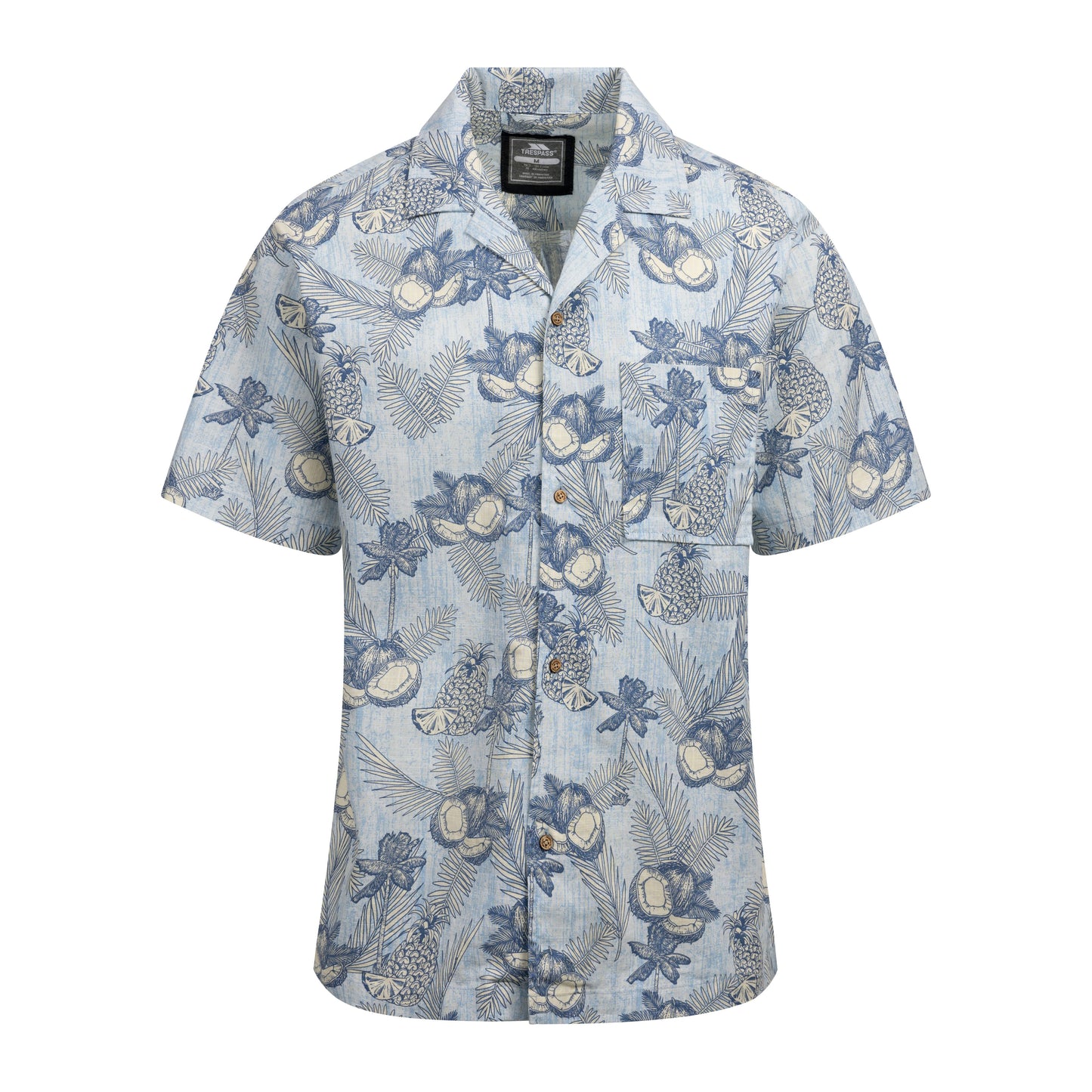Hart Mens Casual Short Sleeve Shirt in Blue Haze Print