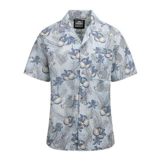 Hart Mens Casual Short Sleeve Shirt in Blue Haze Print