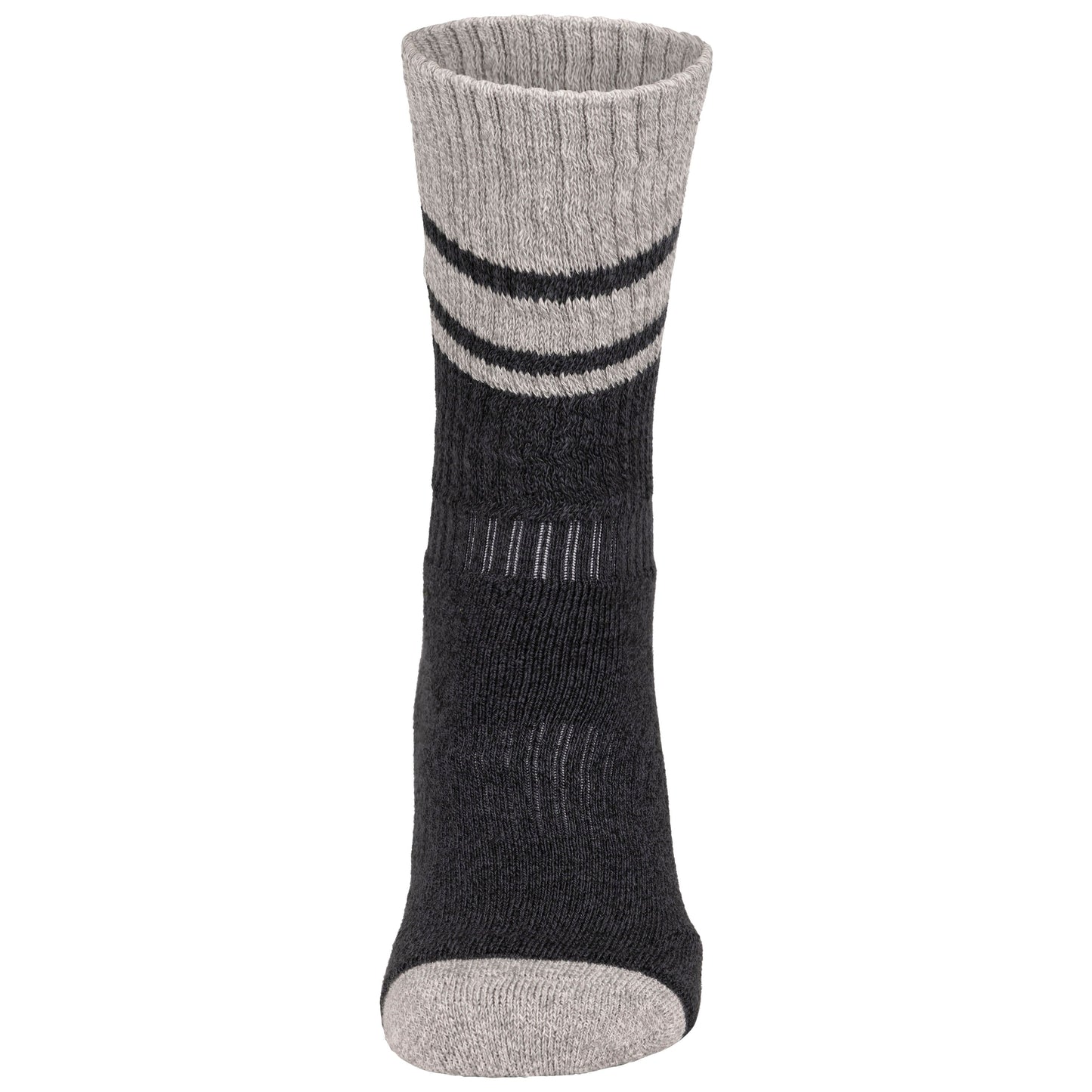 Hitched Mens Hiking Socks 2 Pack in Black / Grey Marl