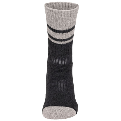 Hitched Mens Hiking Socks 2 Pack in Black / Grey Marl