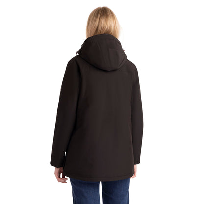 Hosho Womens Lightly Padded Waterproof Jacket in Black