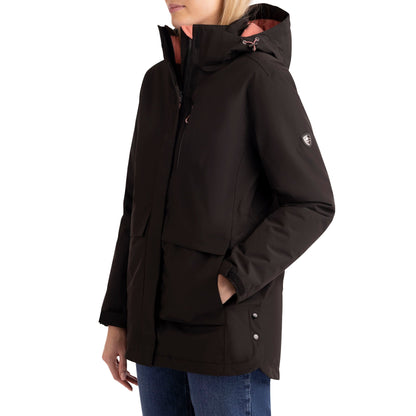 Hosho Womens Lightly Padded Waterproof Jacket in Black