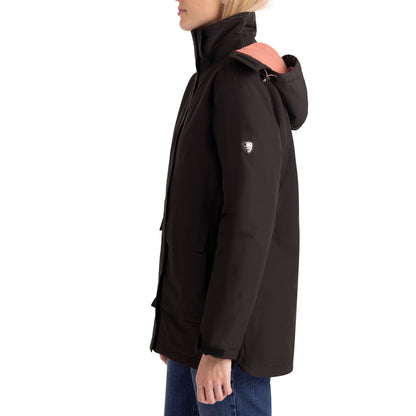Hosho Womens Lightly Padded Waterproof Jacket in Black