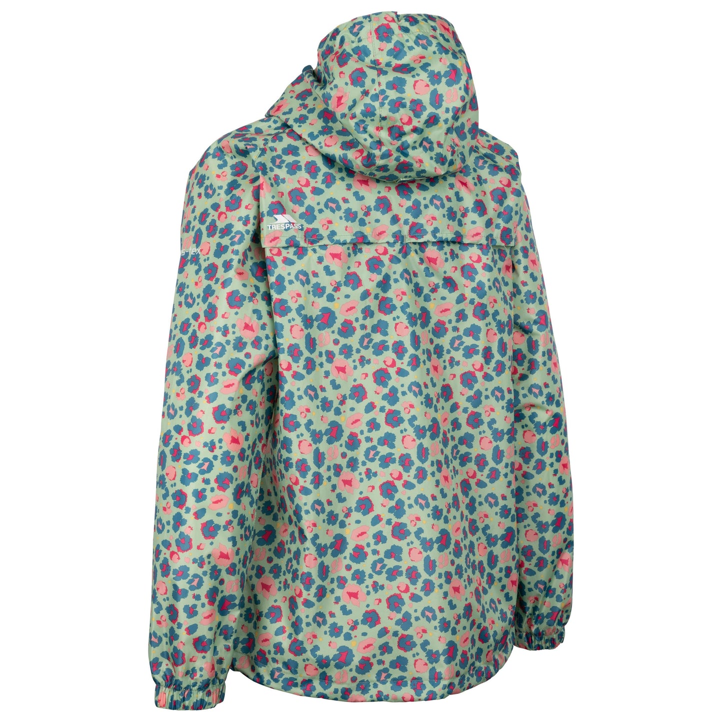 Indulge Womens Unpadded Packaway Waterproof Jacket in Light Sage Print