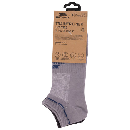 Isolate Unisex Trainer Socks  2 Pack in Platinum / Dark Grey