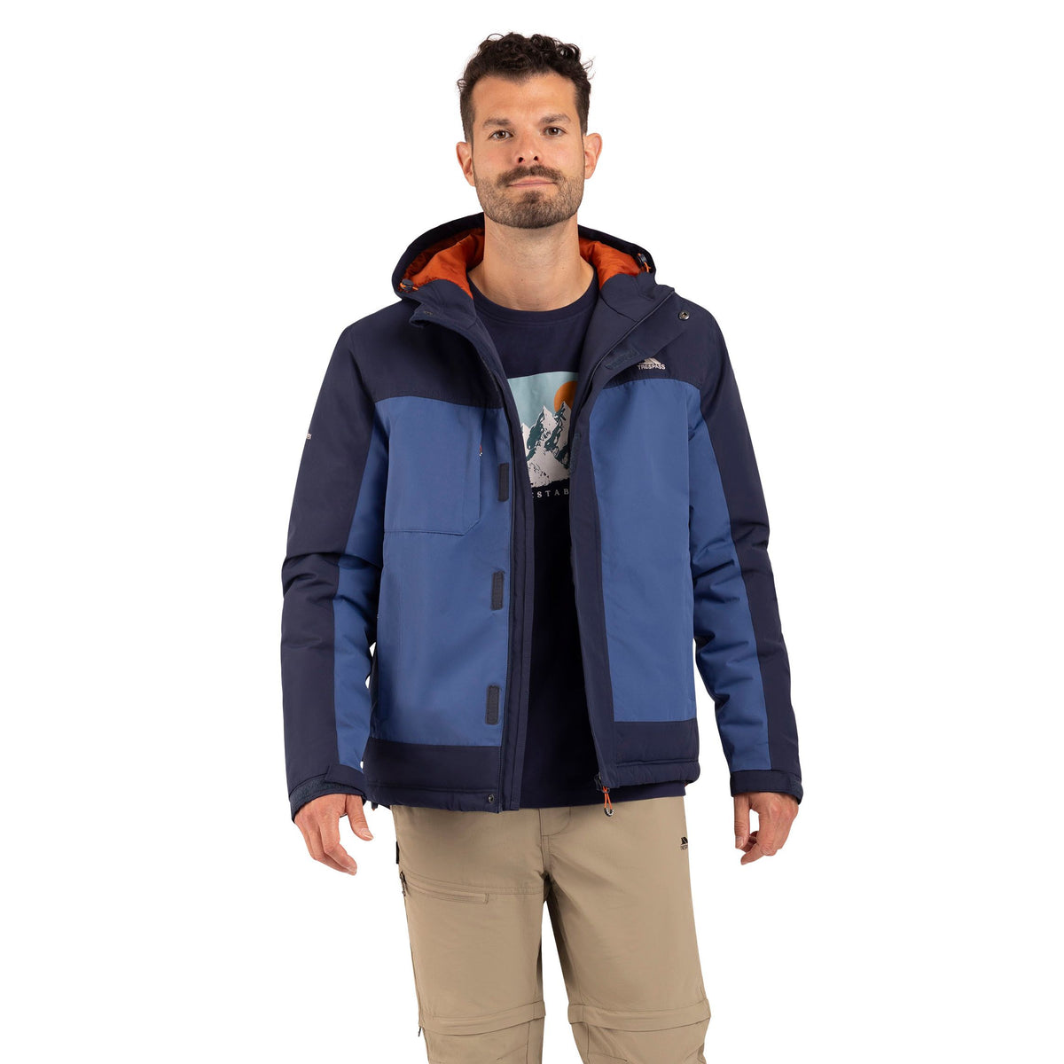John Men's Padded Waterproof Jacket in Navy