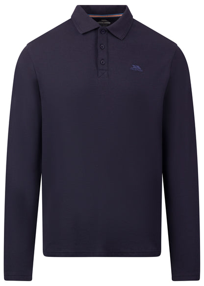 Leblanc Mens Long Sleeve Polo Shirt in Navy
