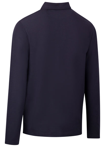 Leblanc Mens Long Sleeve Polo Shirt in Navy