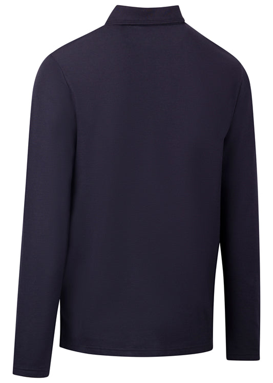 Leblanc Mens Long Sleeve Polo Shirt in Navy