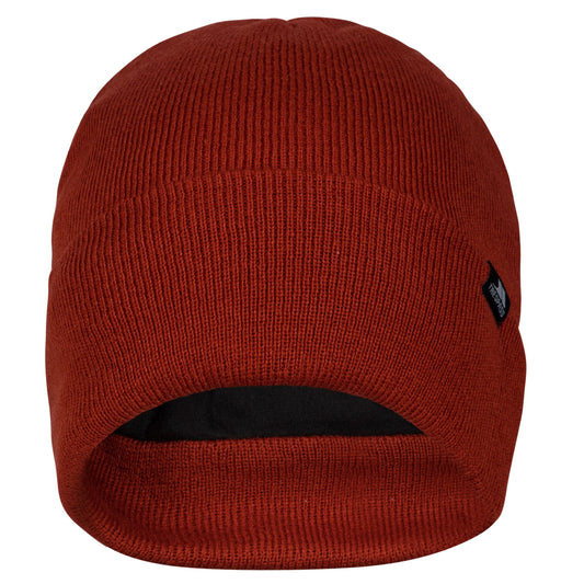 Littlebrook Adults Knitted and Lined Beanie Hat in Salsa