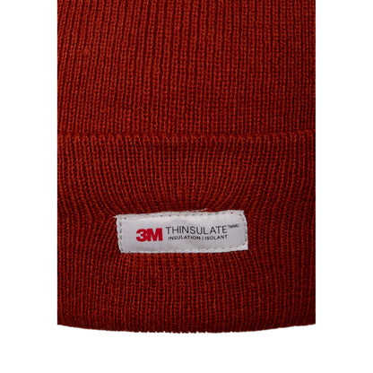 Littlebrook Adults Knitted and Lined Beanie Hat in Salsa