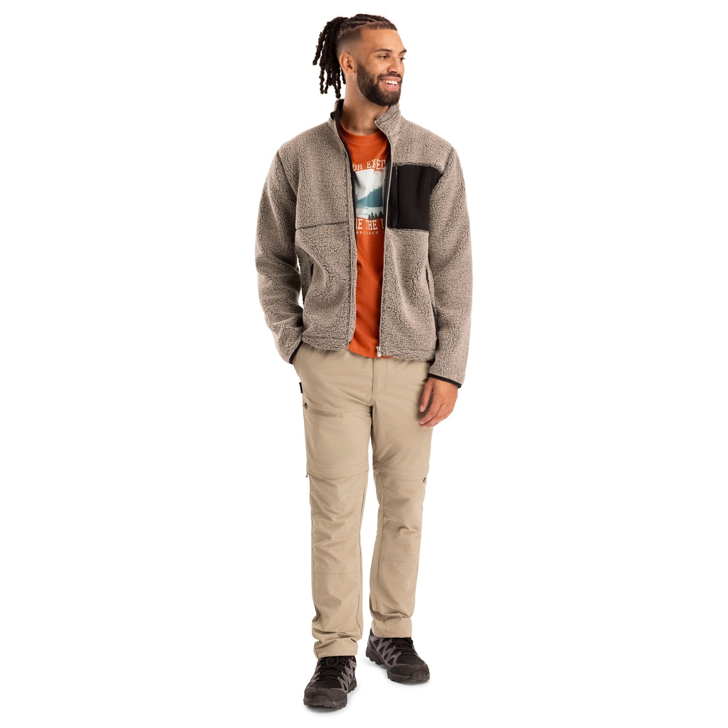 Maclarenton Men's Full Zip Fleece in Beige Marl