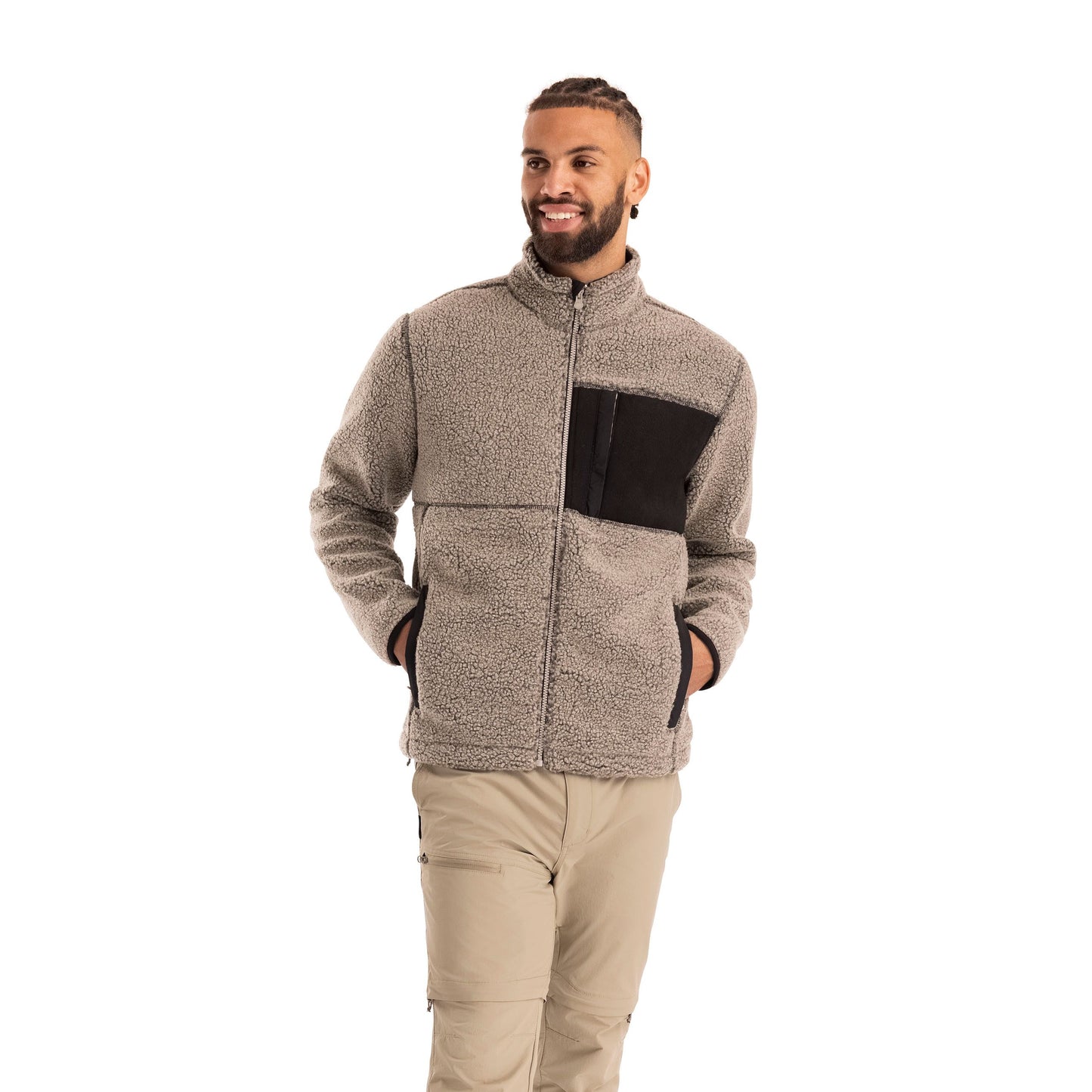 Maclarenton Men's Full Zip Fleece in Beige Marl