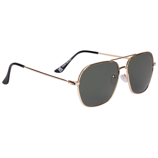 Maxer Adults Unisex Aviator Sunglasses in Gold Green