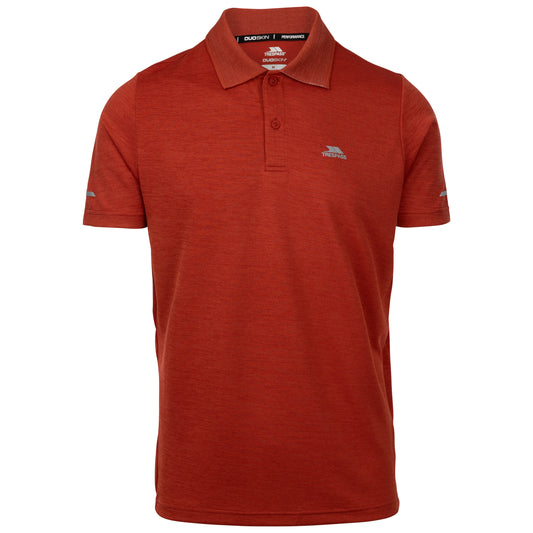 McKay Mens Active Polo Shirt in Burnt Sienna Marl