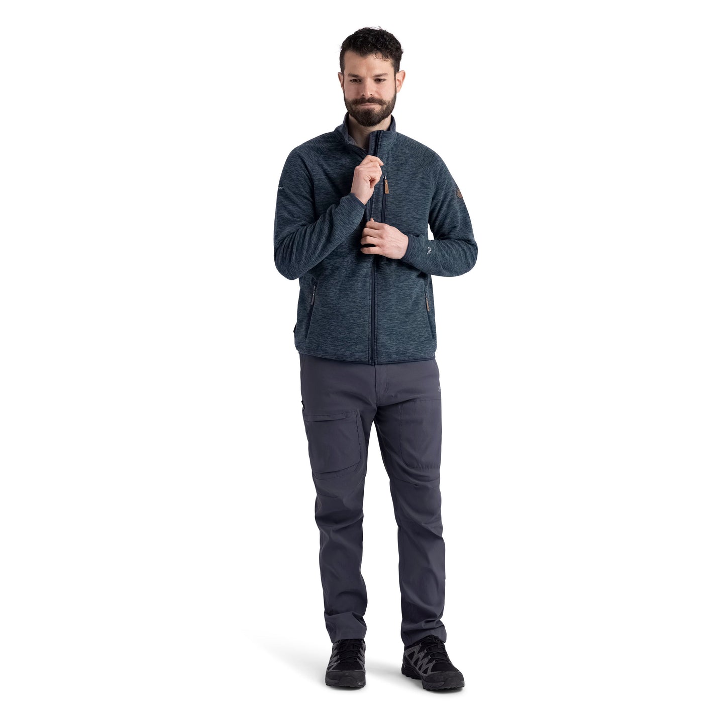 Mitchie Mens Full Zip Fleece in Dark Teal