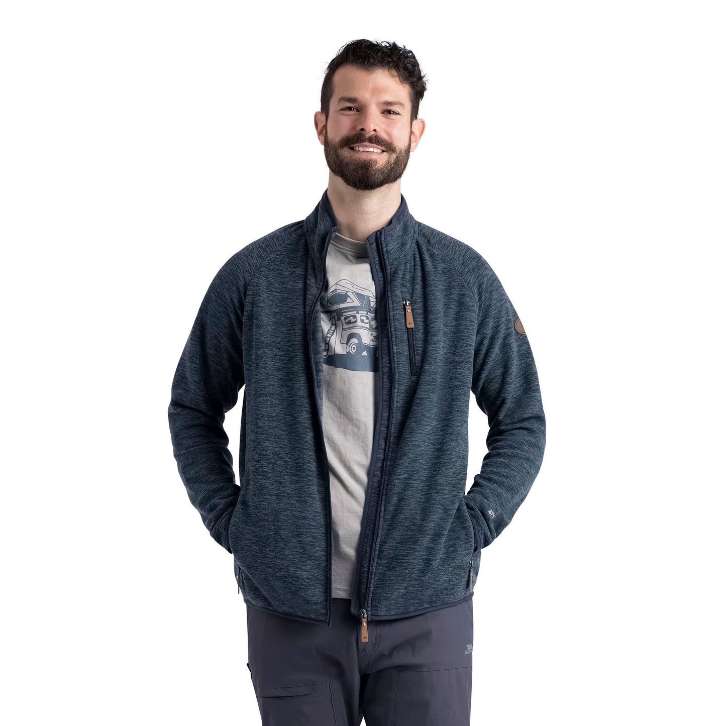 Mitchie Mens Full Zip Fleece in Dark Teal